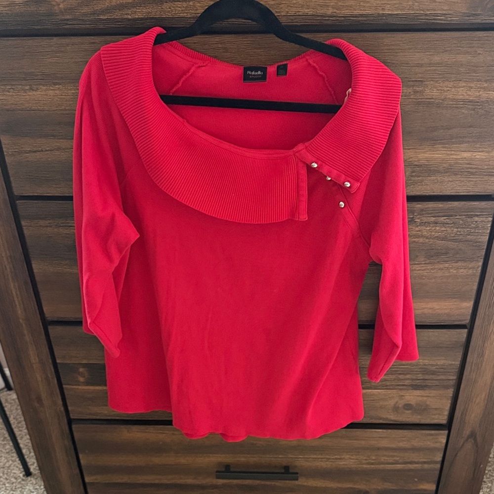 Madison Red Sweater with silver Details
